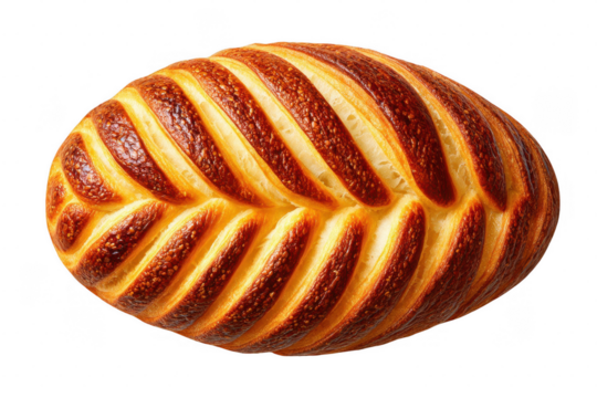 Oval Bread, Decorated, Top View