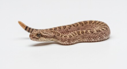 小さなヘビ 淡い光の中 模様鮮やか 静かに横たわる. AI Generated