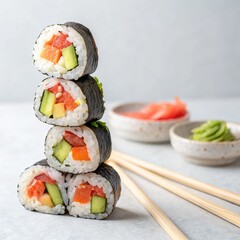 sushi and chopsticks