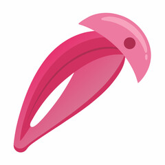 Fototapeta premium Pink Hair Clip Vector | Generative AI Linocut Silhouette Design