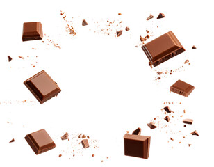 chocolate falling and splashing cut out on transparent png