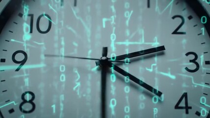 Time and Technology Convergence: Clocks Merged with Binary Code for the Future - Powered by Adobe