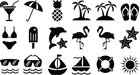 Simple Black and White Ice Cream Cone Icon with Dripping Ice Cream