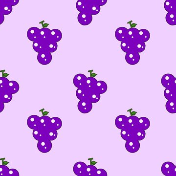 seamless pattern with berries. Grapes cartoon design.