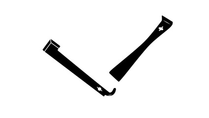 Steel Bee Hive Tool J Hook Bee Frame Lifter and Scraper Equipment Tool, black isolated silhouette