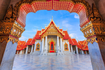 Bangkok, Thailand. The Marble Temple, Wat Benchamabopit Dusitvanaram.
