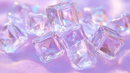 Crystals, iridescent, soft light