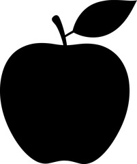 Classic Apple Silhouette: Healthy Fruit & Education Icon