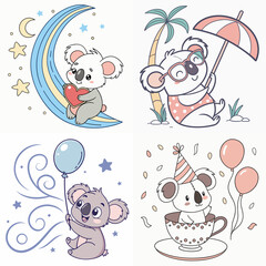 High-Quality koalas Illustrations in Various Styles – SVG Bundle
