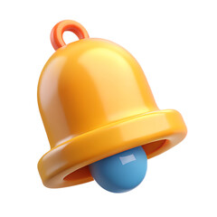 3d notification bell icon isolated on white background