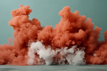 Dynamic crimson smoke effect billowing in a dramatic display for artistic expression and visual impact