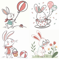 High-Quality bunnys Illustrations in Various Styles – SVG Bundle