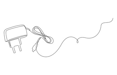phone charger continuous line art drawing