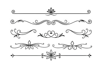 set of vintage calligraphic ornamental frame isolated on white background