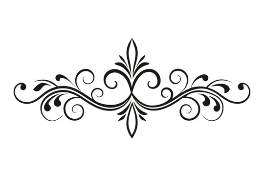 calligraphic ornamental divider collection line art silhouette vector illustration