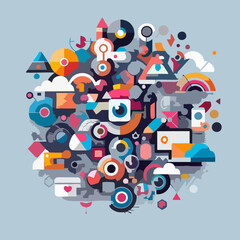 Fototapeta premium Editable Geometric Vector Art – Trendy Abstract Designs
