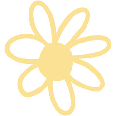 Daisies flower yellow kawaii hand drawn flower