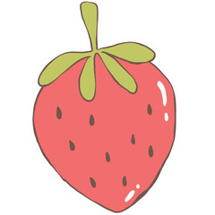 strawberry cute vector illustration hand drawn
