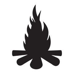 vector illustration of a burning campfire