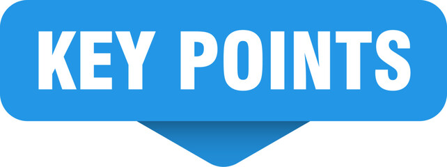 key points sticker. key points sign on transparent background