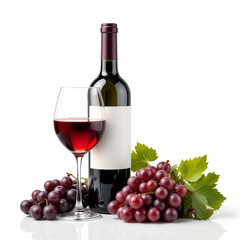 Obraz premium red wine and grapes view