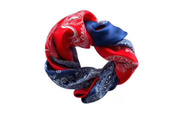 Red Blue Bandana Swirl Design