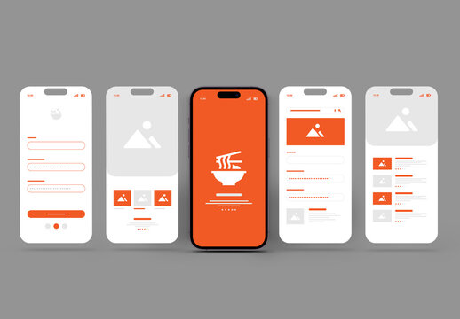 Mobile App Wireframe UI UX Design Template