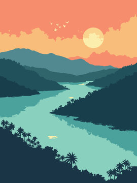 Trinidad & Tobago - Pitch Lake, Maracas Bay, Caroni Swamp in lake black, bay turquoise, swamp green, and sunset orange