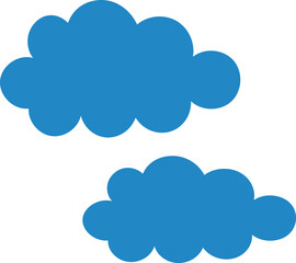 Clouds blob shapes hand drawing element set