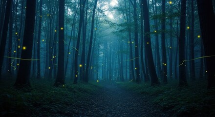 Naklejka premium Enchanted Forest A Mystical Realm Beckons You