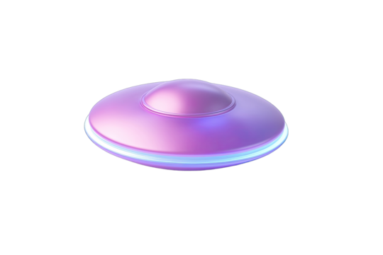 Pink, glowing UFO graphic