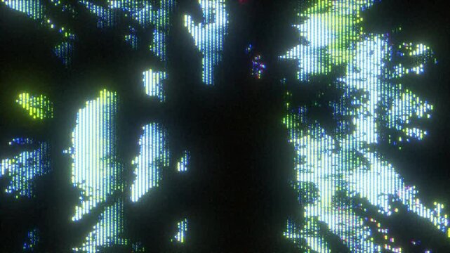4K Abstract glitch burst with sharp pixel distortion and CRT scanlines, chromatic noise and analog flicker for motion graphics overlay, screen mode, visual explosion effect glitch transition