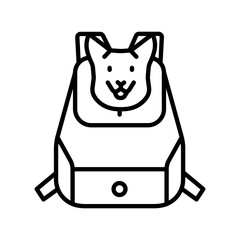 pet carrier black line icon for digital and print projects.