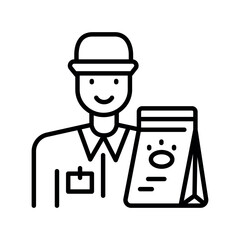 pet food delivery black line icon for digital and print projects.