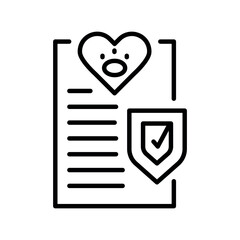 pet insurance black line icon for digital and print projects.