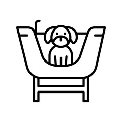 
pet spa black line icon for digital and print projects.