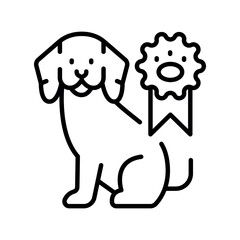 behavioral animal therapy black line icon for digital and print projects.