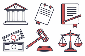law icons set