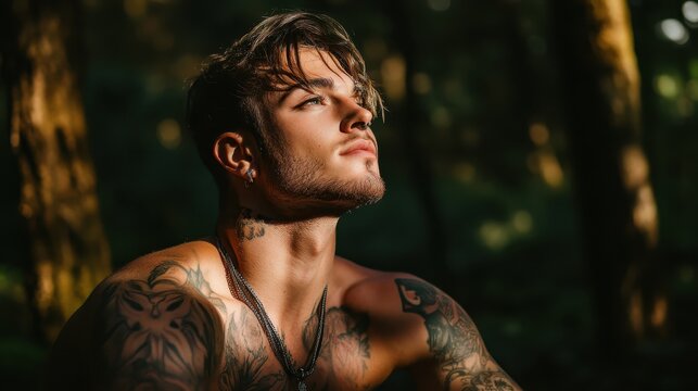 Trans Male Portrait: Confident Adult Transgender Man Alone Outdoors