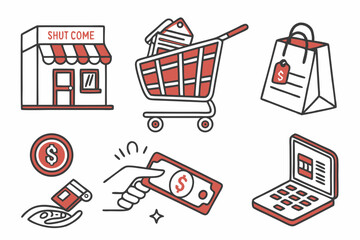 shopping icon set