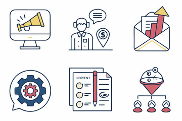 set of business icons