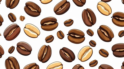 Coffee Beans Scattered on a White Surface — A Symbol of Natural Texture, Aromatic Chaos, and Everyday Energy