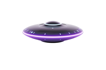 Grey UFO with purple glow