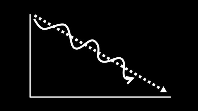 Downward Trend Graph with Arrow Animation