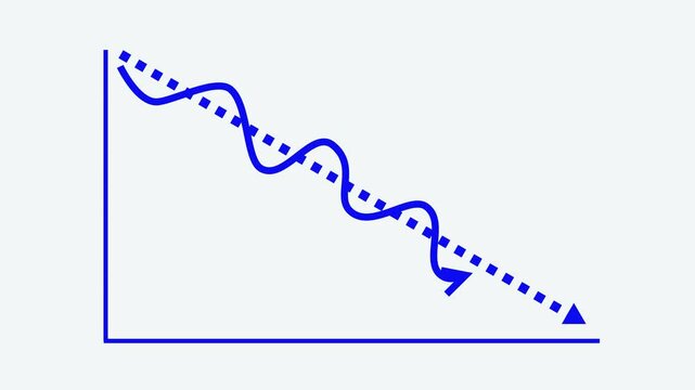 Downward Trend Graph with Arrow Animation