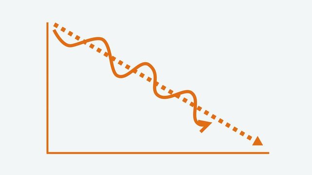 Downward Trend Graph with Arrow Animation