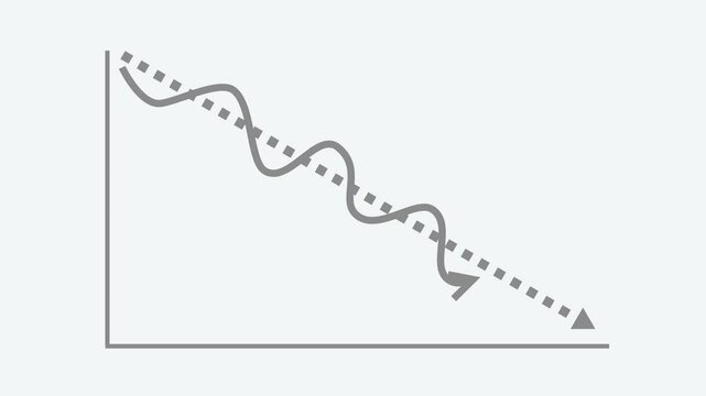 Downward Trend Graph with Arrow Animation