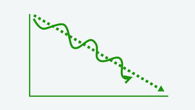 Downward Trend Graph with Arrow Animation