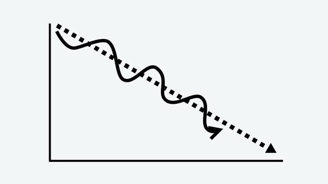 Downward Trend Graph with Arrow Animation