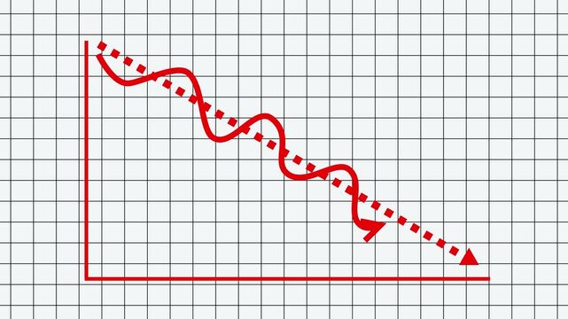 Downward Trend Graph with Arrow Animation